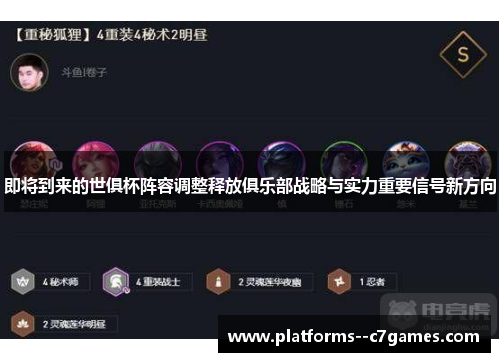 即将到来的世俱杯阵容调整释放俱乐部战略与实力重要信号新方向